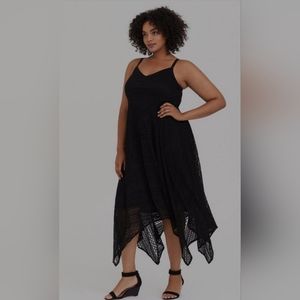 Torrid Black Midi Lace Handkerchief Dress size 30/6x
